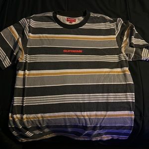 Supreme striped logo tee